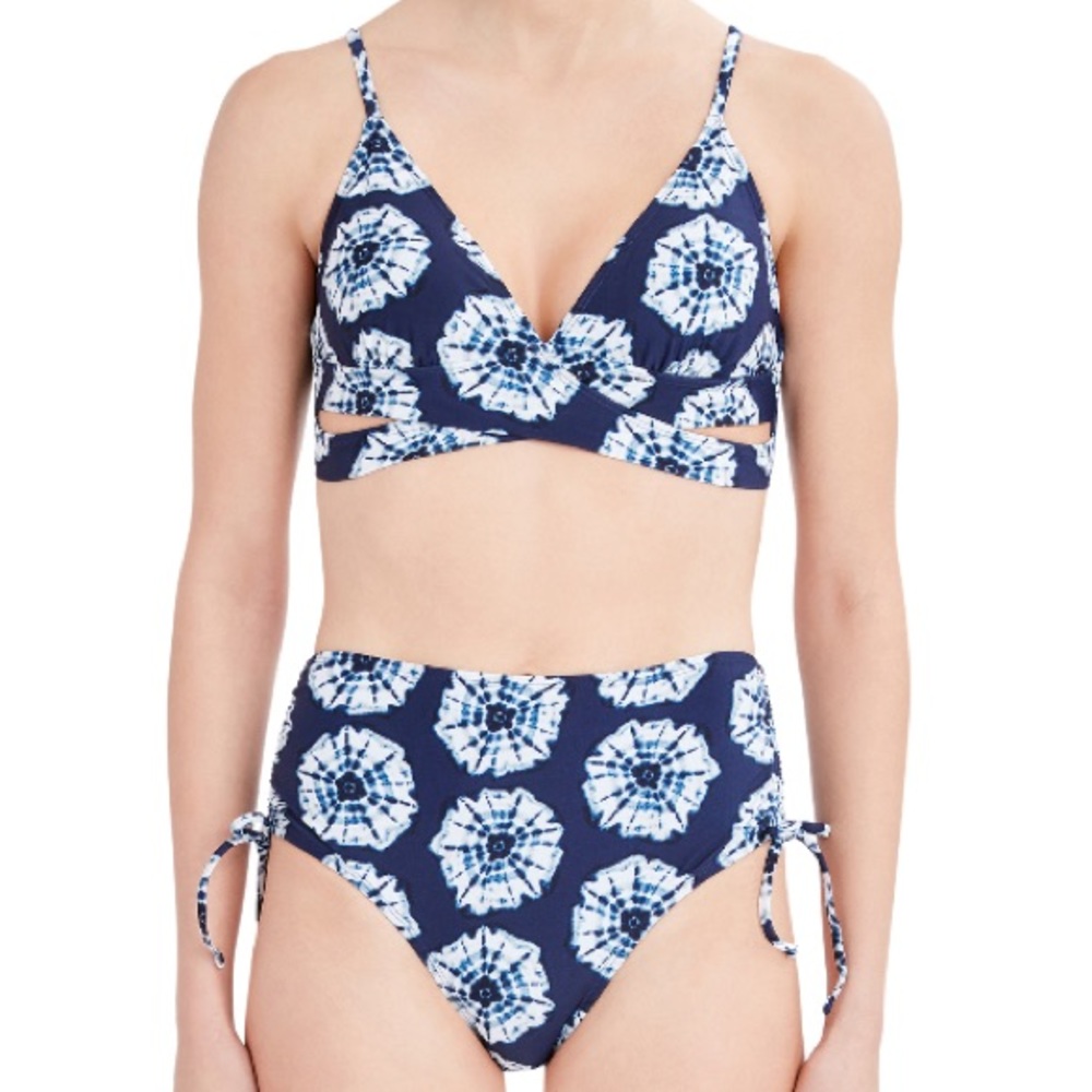 BCBG Paris Women's Blue Swimsuit Set XL